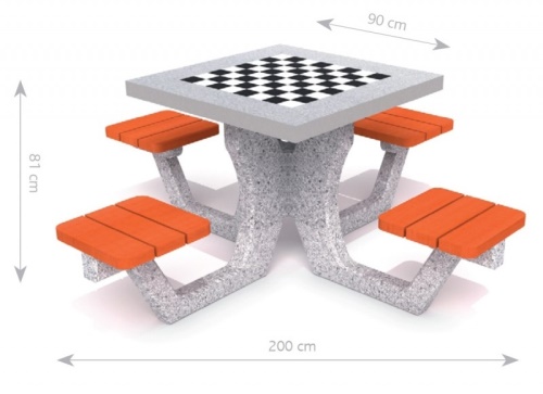 Betonový set "šachy" čtverec